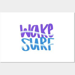 Wake Surf Text Posters and Art